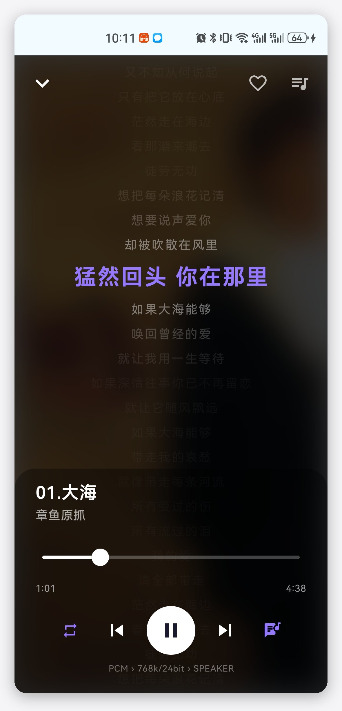 全屏播放器 - 沉浸式主题