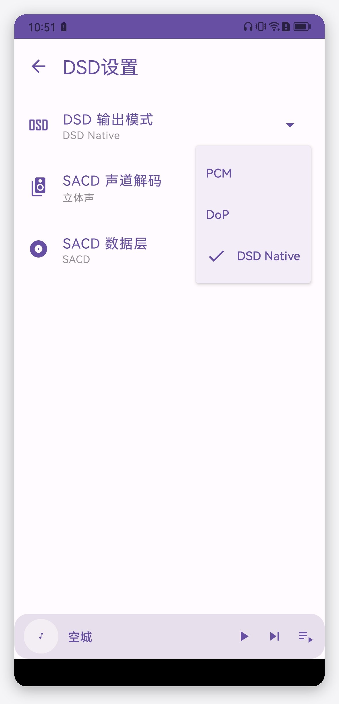 DSD输出设置